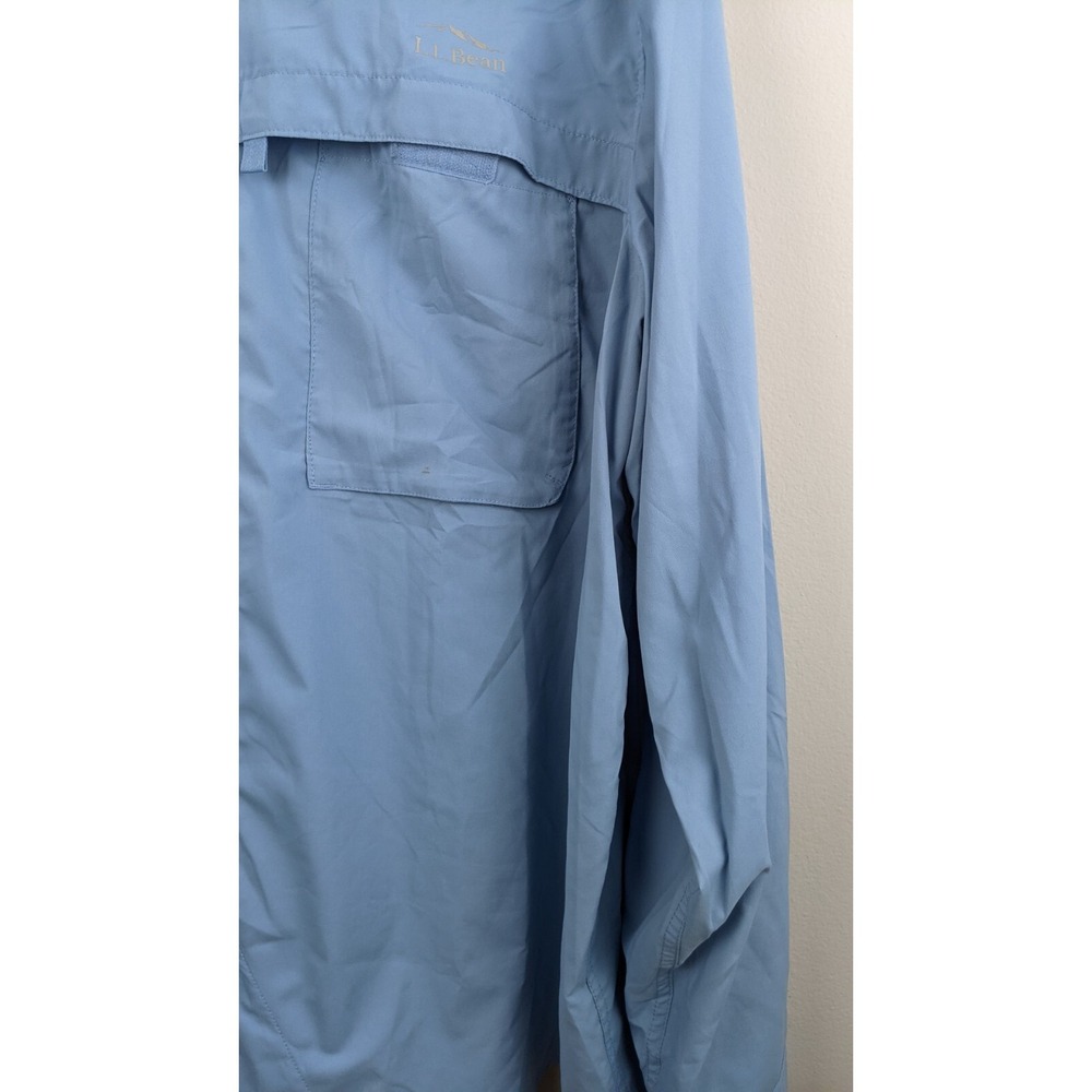 L.L.β Bean Men's XXL Blue NylonβBlend Vented Fishing Shirt β Outdoor Utility - Picture 8 of 16